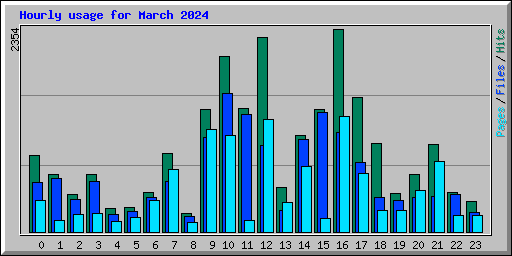 Hourly usage for March 2024